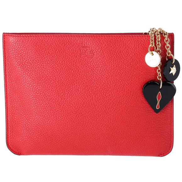 Christian Louboutin Loubicute Pouch with Charms Red Leather - Picture 1 of 6
